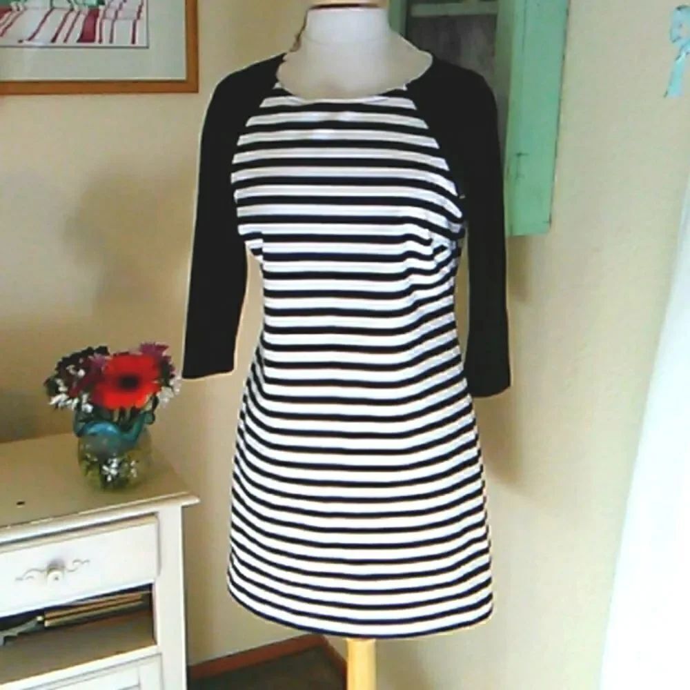 MICHAEL Michael Kors Ponte Knit Striped Dresd